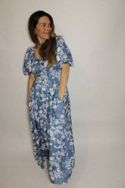 Abigail Blue Floral Print Dress