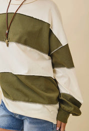 Olive You Always Color Block Top