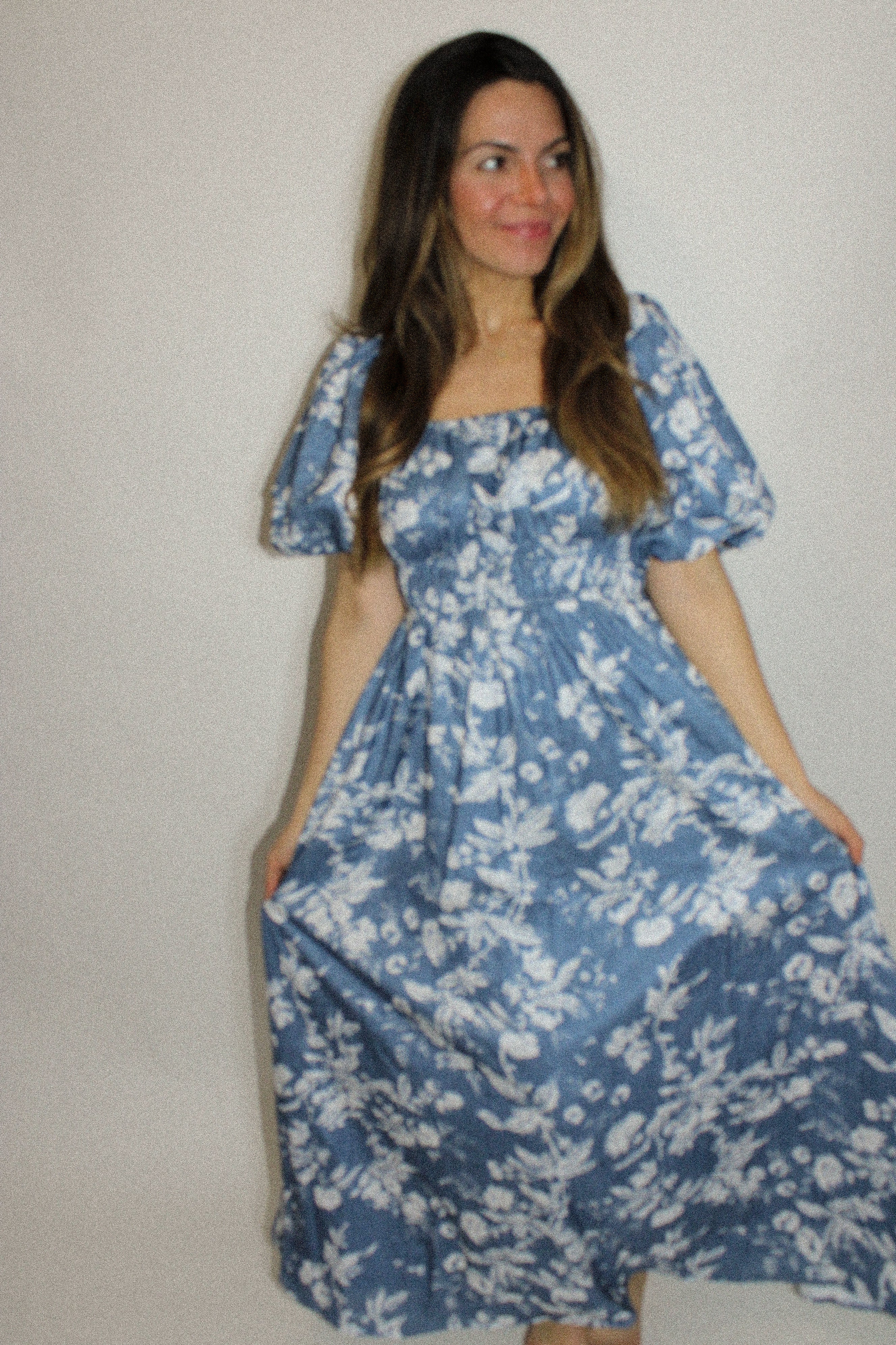 Abigail Blue Floral Print Dress