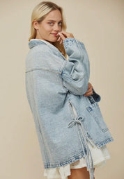 Boho Denim Jacket Oversized Jacket