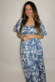 Abigail Blue Floral Print Dress