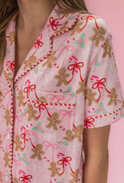 Gingerbread Bows Christmas Pajama Set