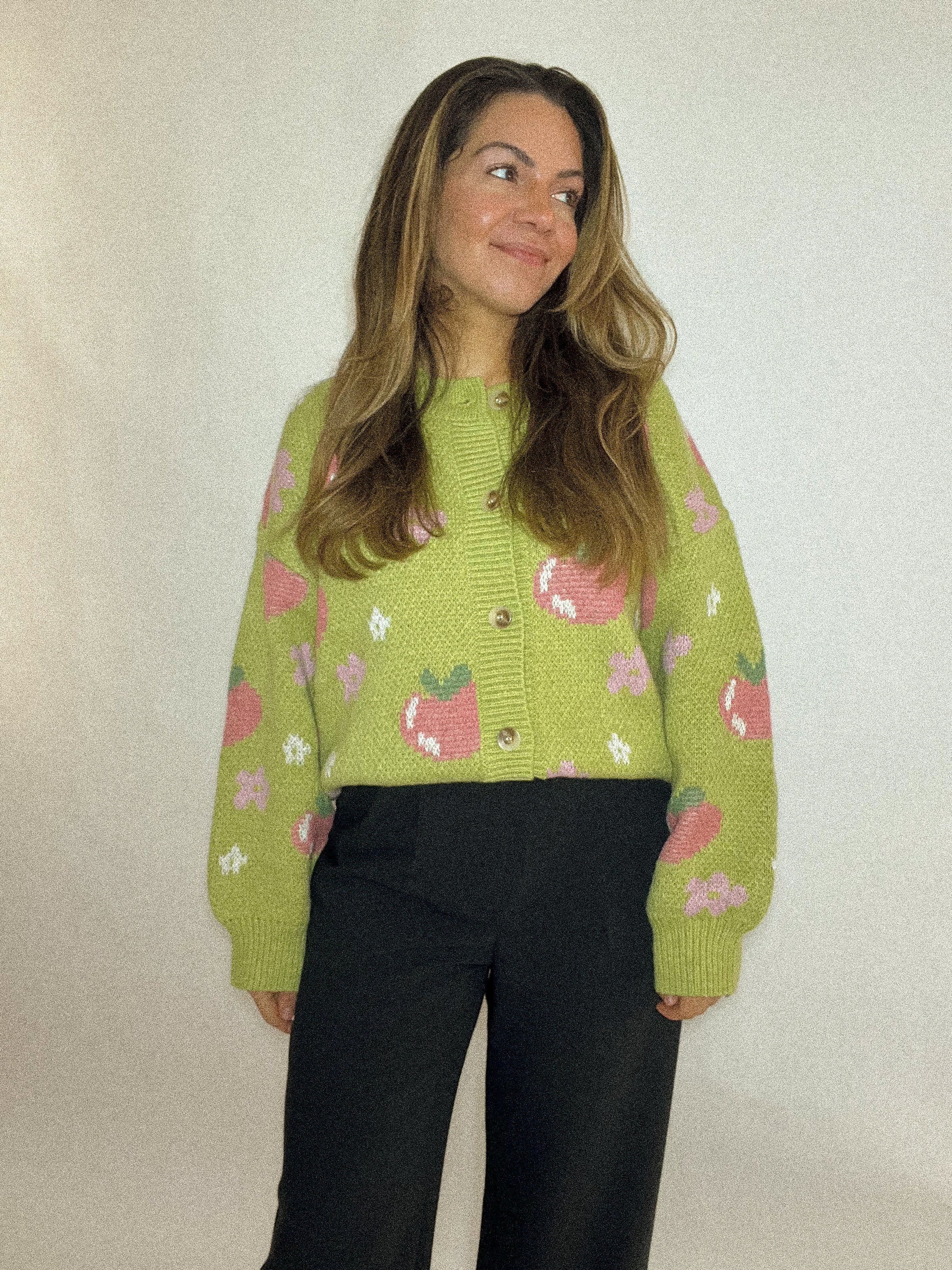 Apple Dreams Green Cardigan