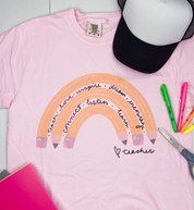Pencil Rainbow Teacher Tee