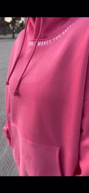 Hibiscus Pink Do What Makes You Happy Embroider Hoodie