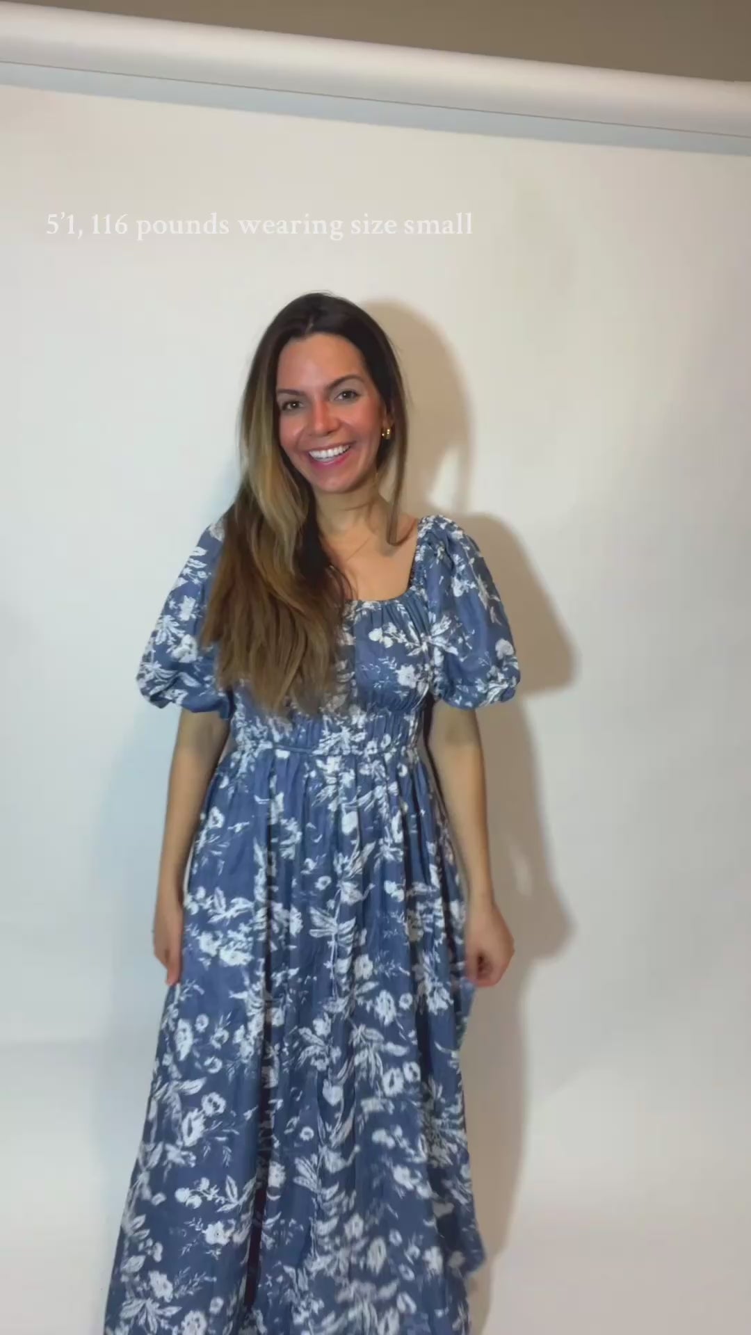 Abigail Blue Floral Print Dress