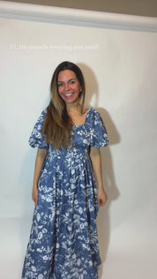 Abigail Blue Floral Print Dress
