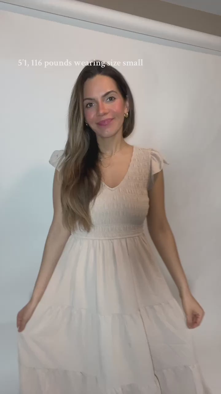 Bella Beige Maxi Dress
