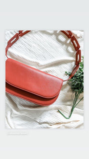 Inez Vegan Leather Shoulder Bag in Rose - Muted Closet