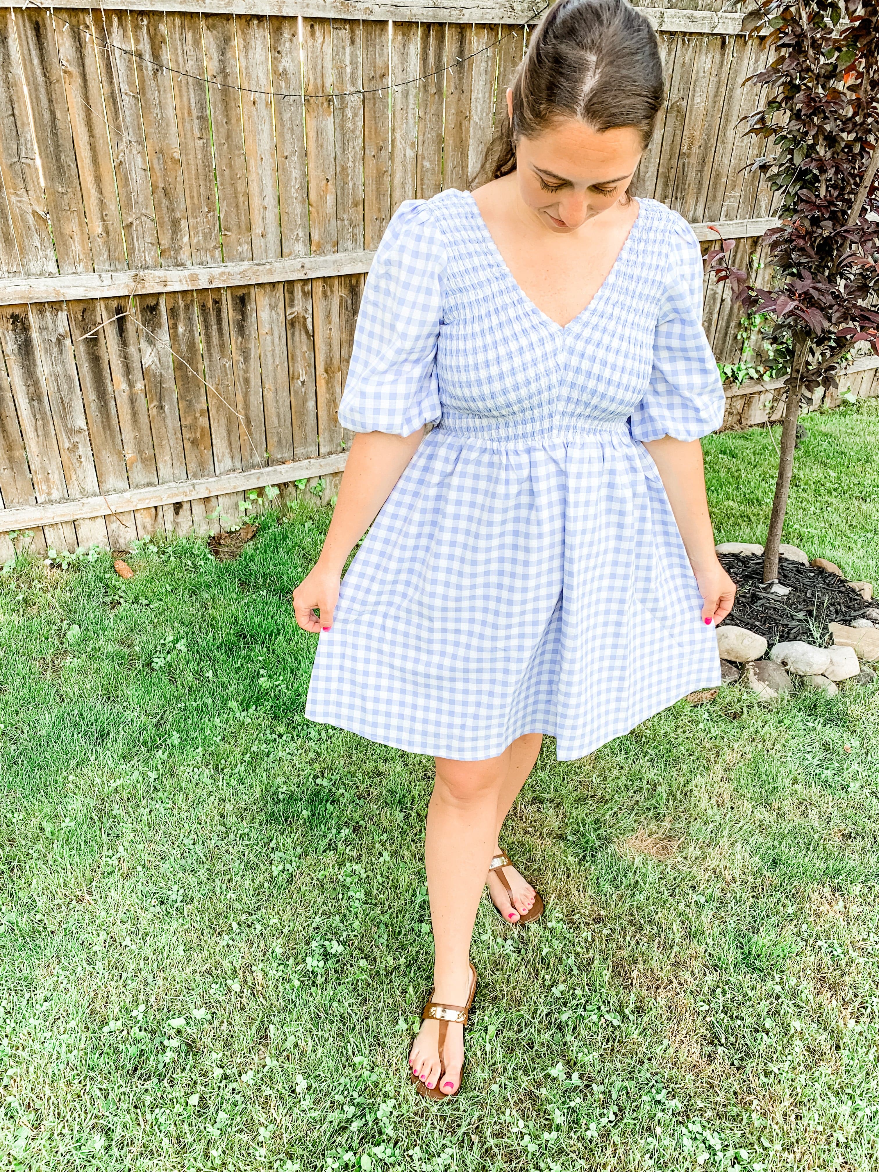 Ever Blue Gingham Babydoll Dress - Muted Closet