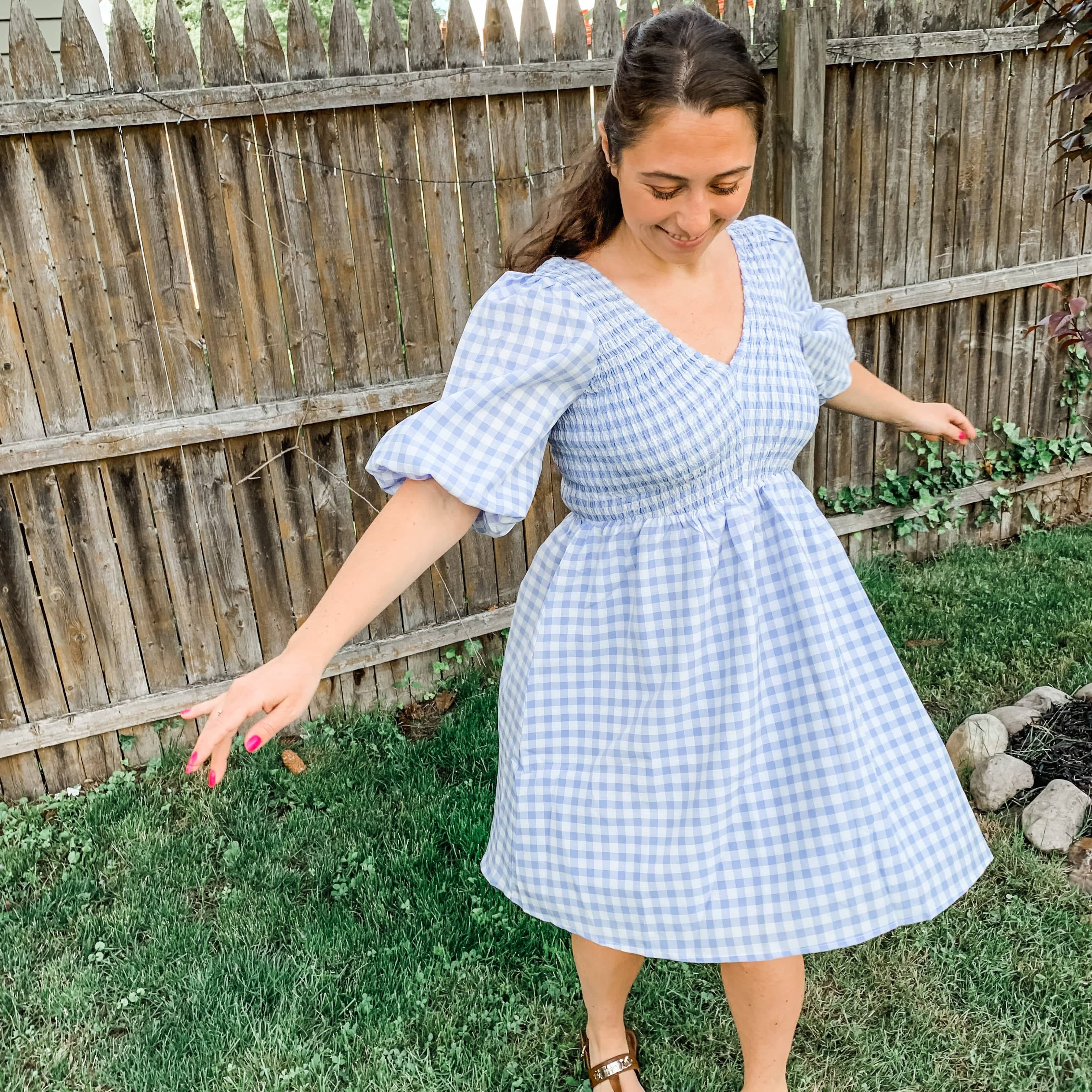 Ever Blue Gingham Babydoll Dress - Muted Closet